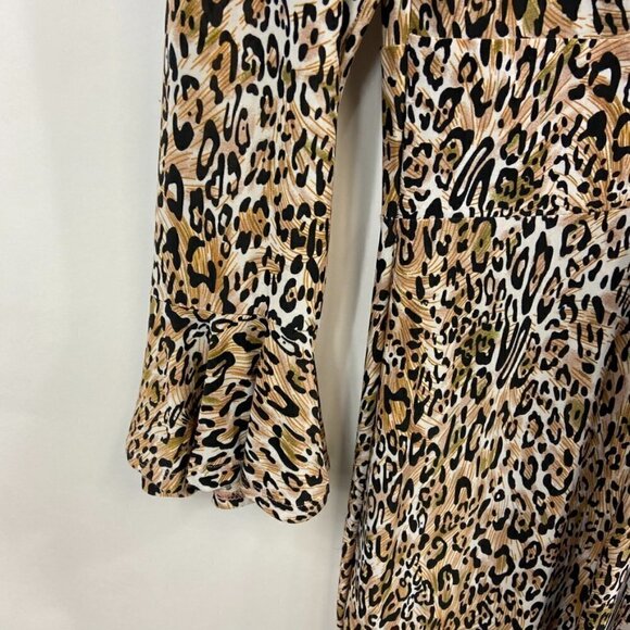 Essentials By Milano Leopard Print Jersey Knit V-Neck Dress, Medium - Picture 4 of 13